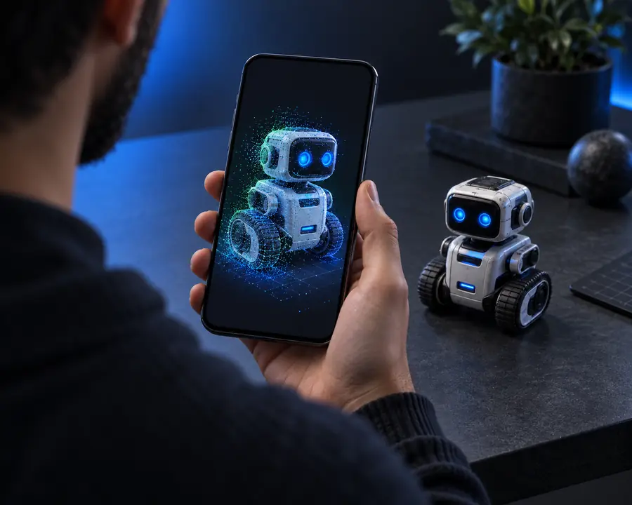 Mobile view of an hitem3d workflow on an iPhone