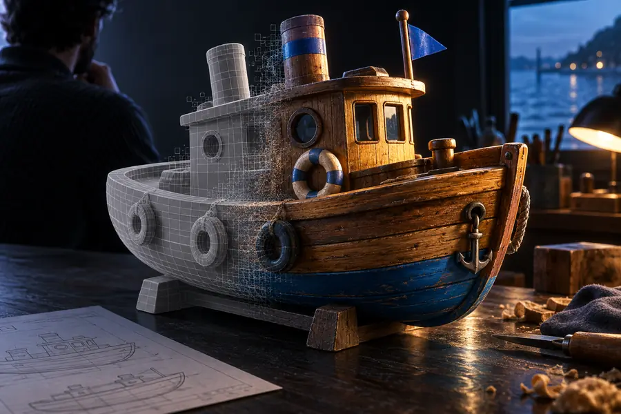 Vista previa de la comparación de modelos 3D generados por IA